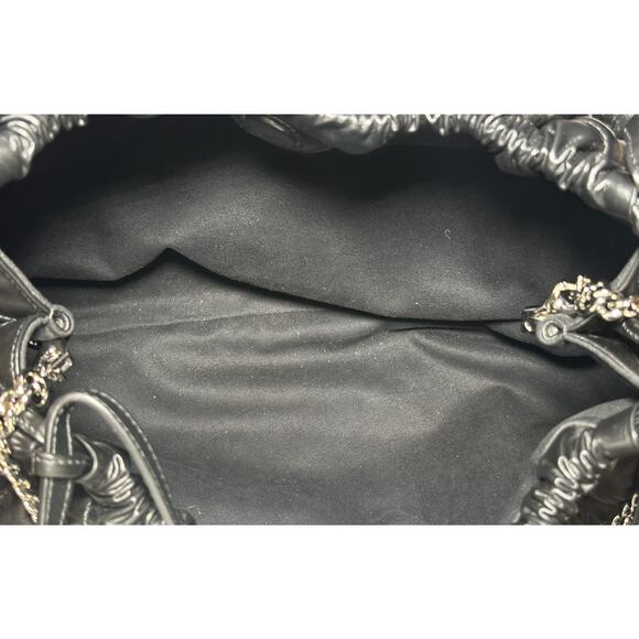 GUCCI Deco Large Camelia Black Quilted Leather Hobo Tote Chain Shoulder Bag - Picture 4 of 9